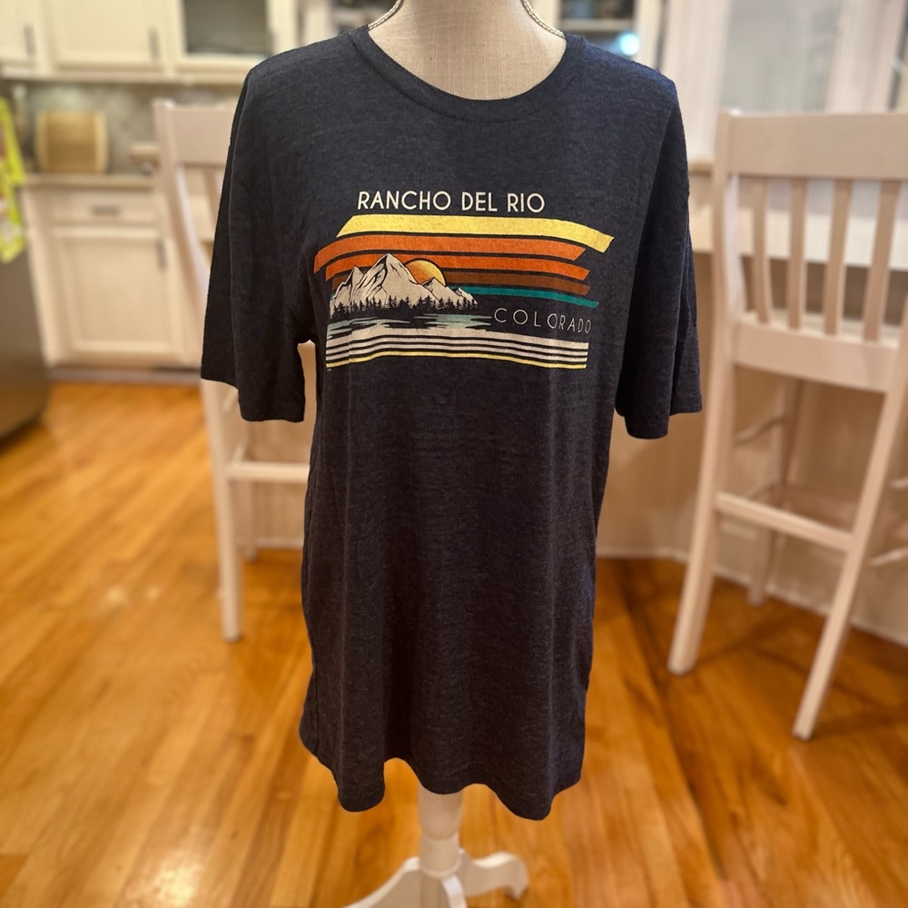 Blue 84 navy bue Rancho Del Rio Colorado short sleeve retro burnout t-shirt